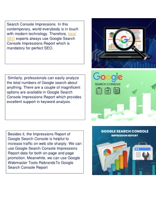 Google search console impressions