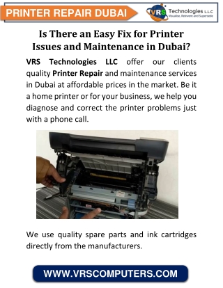 Is There an Easy Fix for Printer Issues and Maintenance in Dubai?