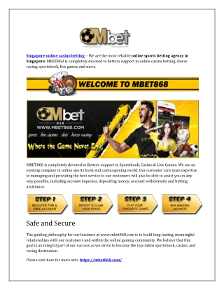 Singapore online casino betting