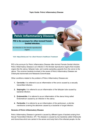 Topic Guide : Pelvic Inflammatory Disease