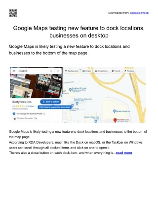 Google Maps testing new feature to dock locations, businesses on desktop