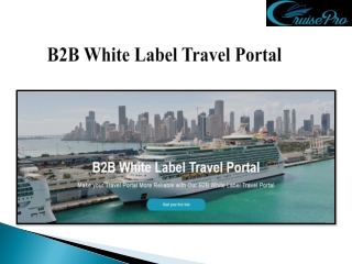 B2B White Label Travel Portal