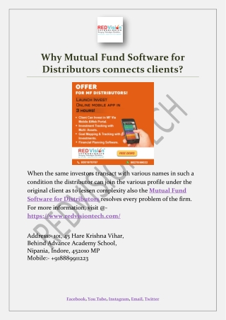 Why Mutual Fund Software for Distributors connects clients