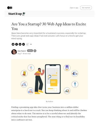 Are You a Startup? 30 Web App Ideas to Excite You