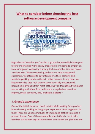 What to consider before choosing the best software development company