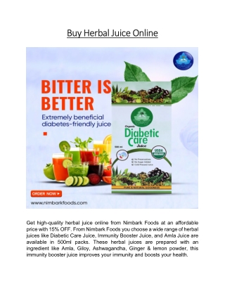 Buy Herbal Juice Online | Nimbark Foods