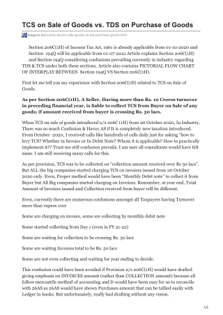 taxguru.in-TCS on Sale of Goods vs TDS on Purchase of Goods