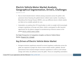 Electric Vehicle Motor Market Share, Analysis, and Trends by 2030