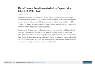Data Erasure Solutions Market to Expand at a CAGR of 29% - TMR