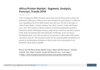Africa Printer Market - Segment, Analysis, Forecast, Trends 2019
