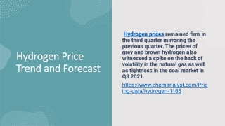 Hydrogen Price Trend and Forecast