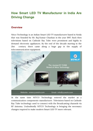 How Smart LED TV Manufacturer in India Are Driving Change