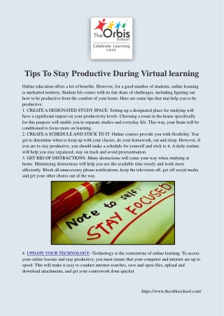 Tips To Stay Productive During Virtual learning
