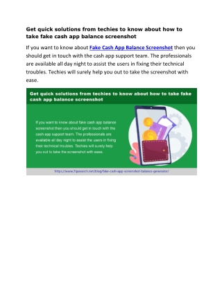 Get quick solutions from techies to know about how to take fake cash app balance screenshot