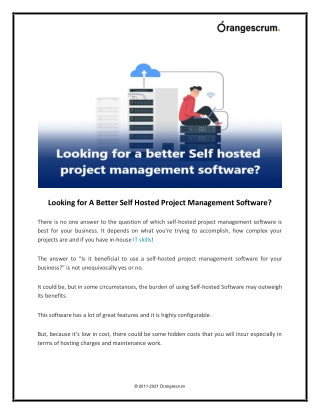 Looking for A Better Self Hosted Project Management Software
