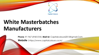 white Masterbatches Manufacturers