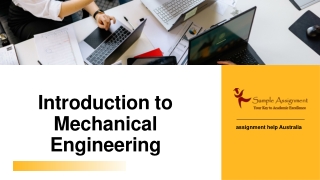 Introduction to Mechanical Engineering - Sample Assignment
