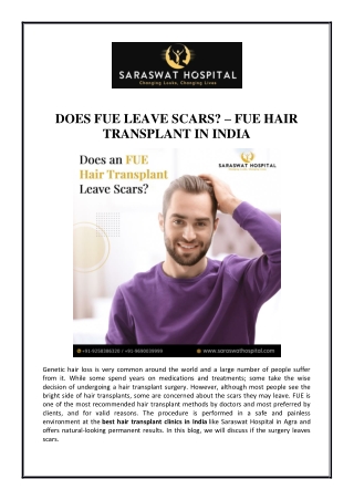 Does FUE Leave Scars? – FUE Hair Transplant in India