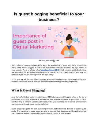 Is guest blogging beneficial to your business?