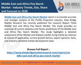 Middle East and Africa Pea Starch Market Size, Revenue, Growth Factors