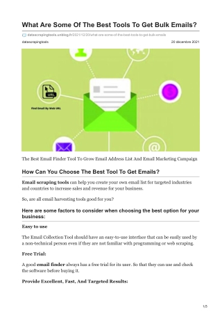 1What Are Some Of The Best Tools To Get Bulk Emails