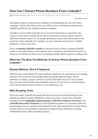 How Can I Extract Phone Numbers From LinkedIn