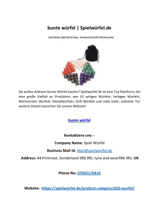 bunte würfel | Spielwürfel.de