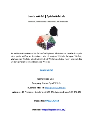 bunte würfel | Spielwürfel.de
