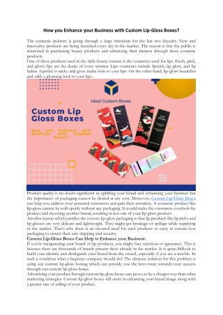 How you Enhance your Business with Custom Lip-Gloss Boxes