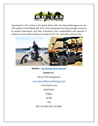 Atv Rentals North Bend or | Boxcarhilloregon.com