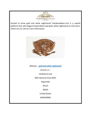 Gold And White Nightstand  Hardwoodluxe.com