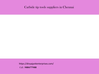 Carbide tip tools suppliers in Chennai