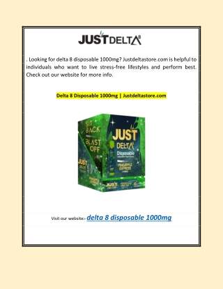 Delta 8 Disposable 1000mg | Justdeltastore.com