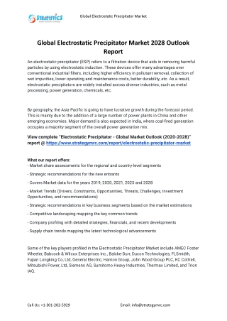 2021 Electrostatic Precipitator Industry Global Analysis Report