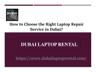 How to Choose the Right Laptop Repair Service in Dubai?