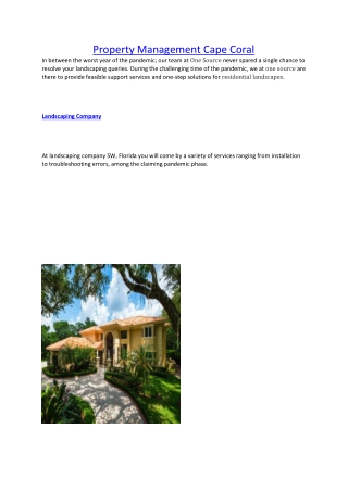 Property Management Cape Coral