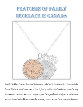 Features of Family Necklace in Canada
