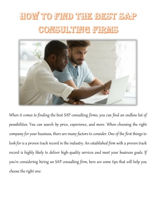 How to Find the Best SAP Consulting Firms