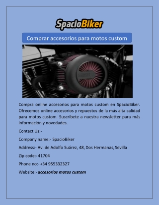 Comprar accesorios para motos custom