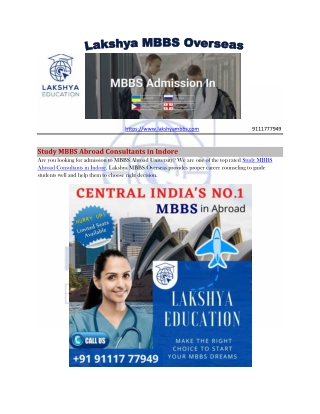 Best Consultancy for MBBS Abroad in Indore