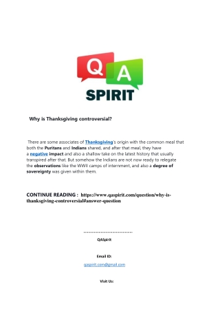 Why is Thanksgiving controversial?