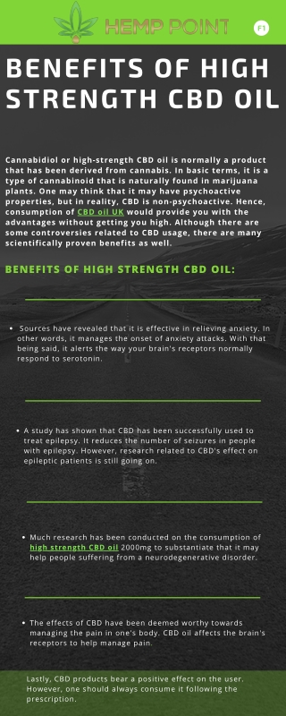 Benefits Of High Strength CBD Oil