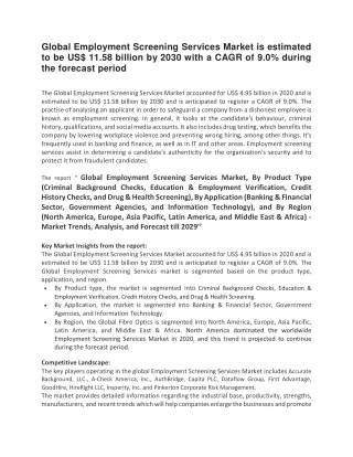 Global Employment Screening Services Market
