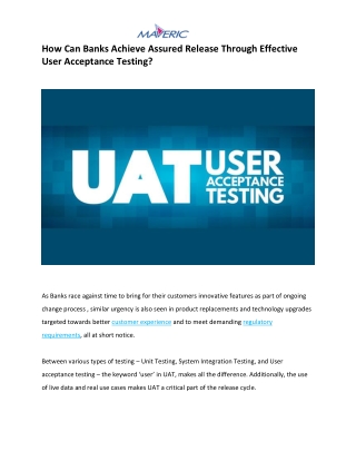 How Can Banks Achieve Assured Release Through Effective User Acceptance Testing