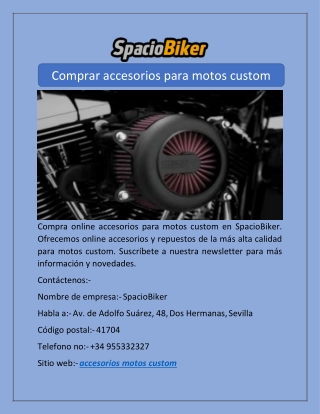 Comprar accesorios para motos custom