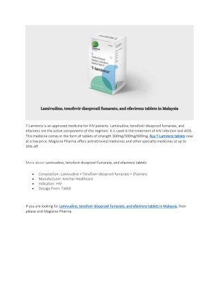 lamivudine, tenofovir disoproxil fumarate, and efavirenz tablets in Malaysia