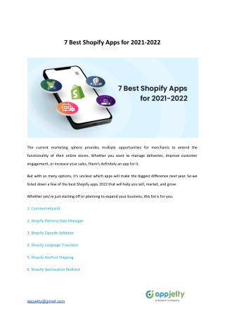 7 Best Shopify Apps for 2021-2022