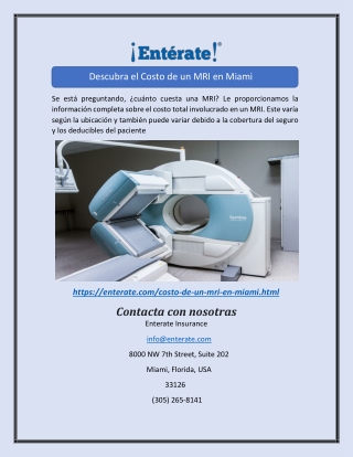 Descubra el Costo de un MRI en Miami