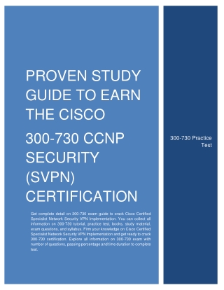 Begin Your Success Journey with Cisco 300-730 CCNP Security (SVPN) Certification