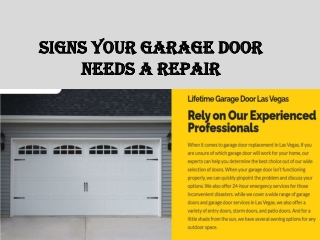 Signs your garage door needs a repair